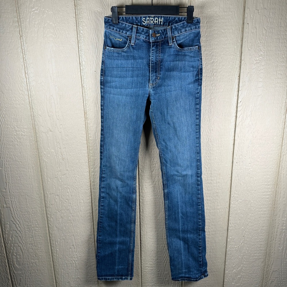 Kimes Ranch Sarah Jeans Womens Size 0/34 Blue High Rise Straight Leg Made in USA